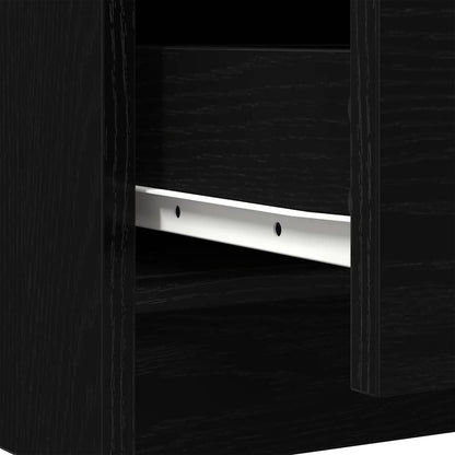 vidaXL Sideboard with Drawers Black Oak 71x35x84 cm Engineered Wood
