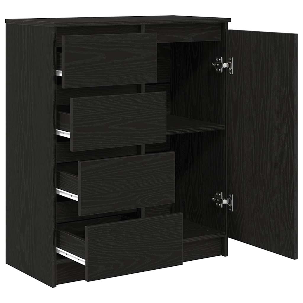 vidaXL Sideboard with Drawers Black Oak 71x35x84 cm Engineered Wood