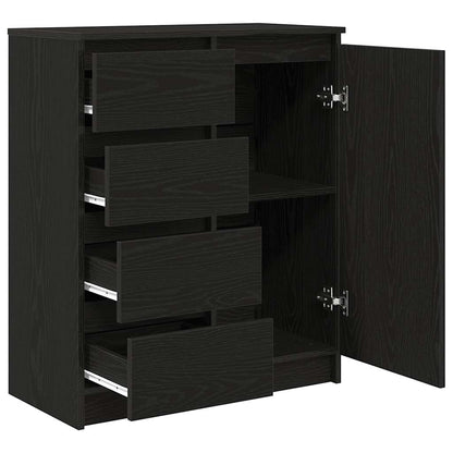 vidaXL Sideboard with Drawers Black Oak 71x35x84 cm Engineered Wood