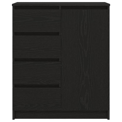 vidaXL Sideboard with Drawers Black Oak 71x35x84 cm Engineered Wood