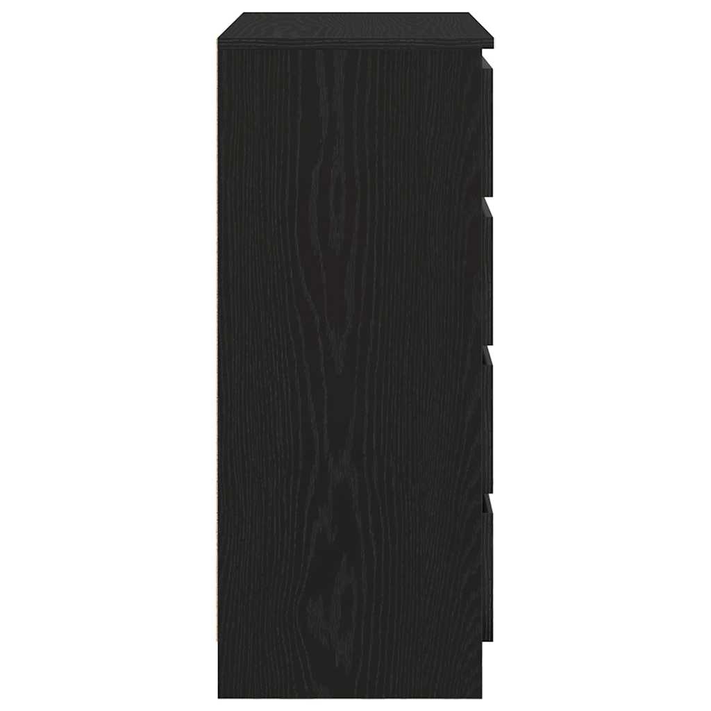 vidaXL Sideboard with Drawers Black Oak 71x35x84 cm Engineered Wood