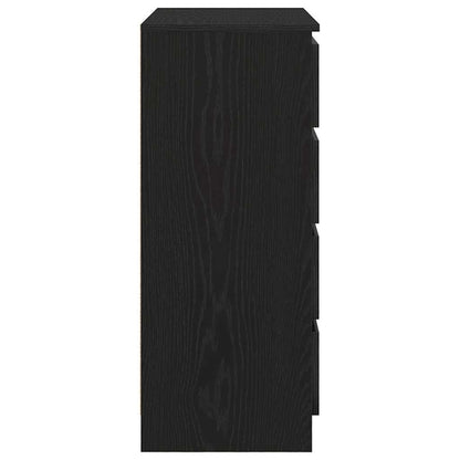 vidaXL Sideboard with Drawers Black Oak 71x35x84 cm Engineered Wood