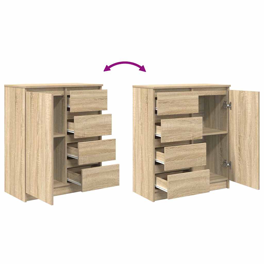 vidaXL Sideboard with Drawers Sonoma Oak 71x35x84 cm Engineered Wood