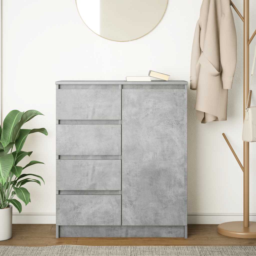 vidaXL Sideboard with Drawers Concrete Grey 71x35x84cm Engineered Wood