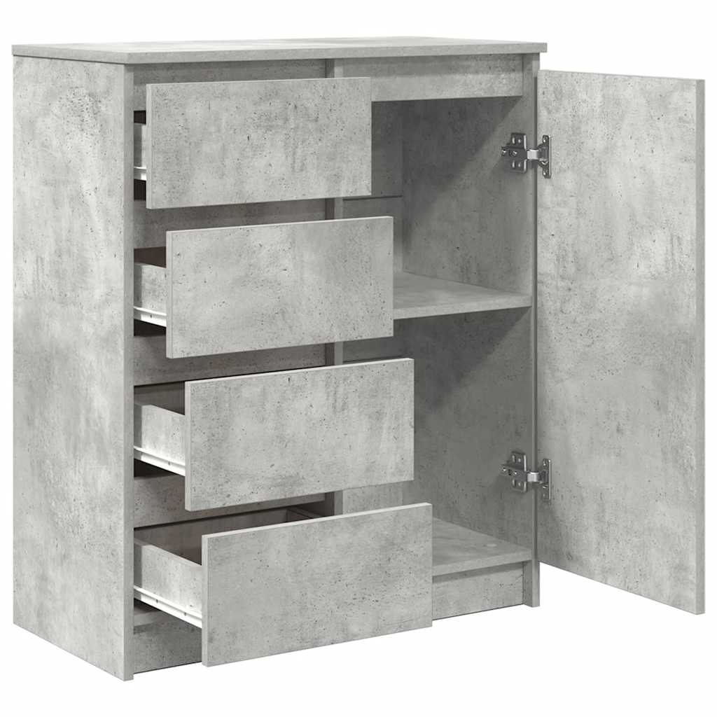 vidaXL Sideboard with Drawers Concrete Grey 71x35x84 cm Engineered Wood