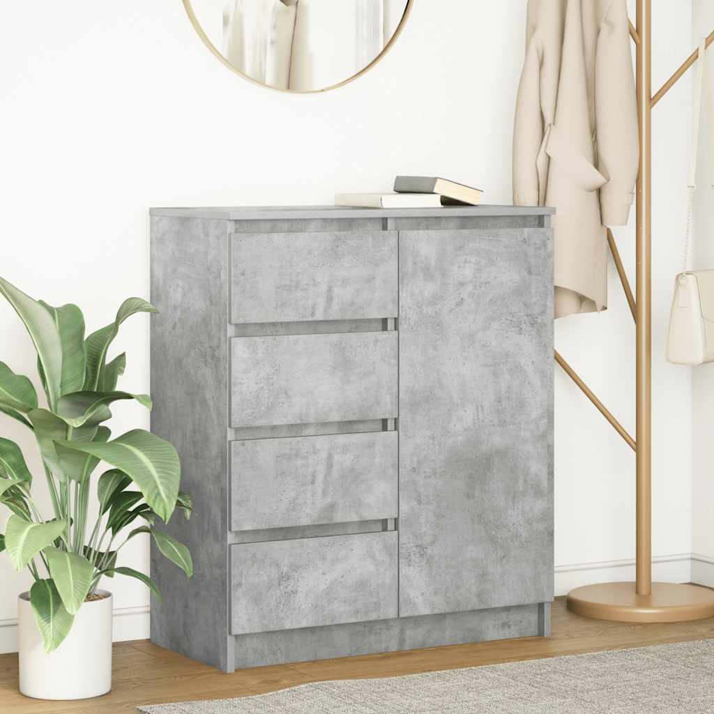 vidaXL Sideboard with Drawers Concrete Grey 71x35x84cm Engineered Wood