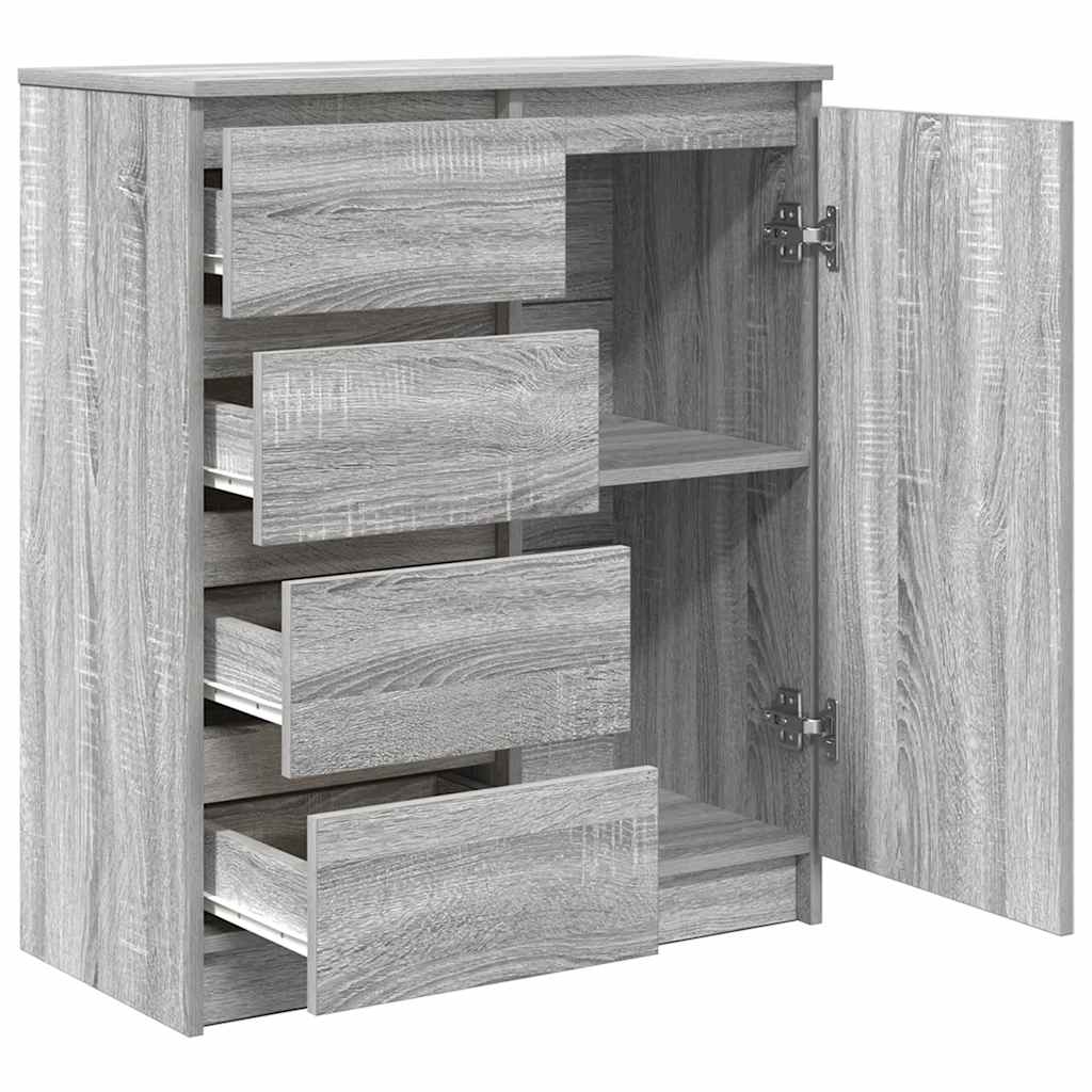 vidaXL Sideboard with Drawers Grey Sonoma 71x35x84 cm Engineered Wood