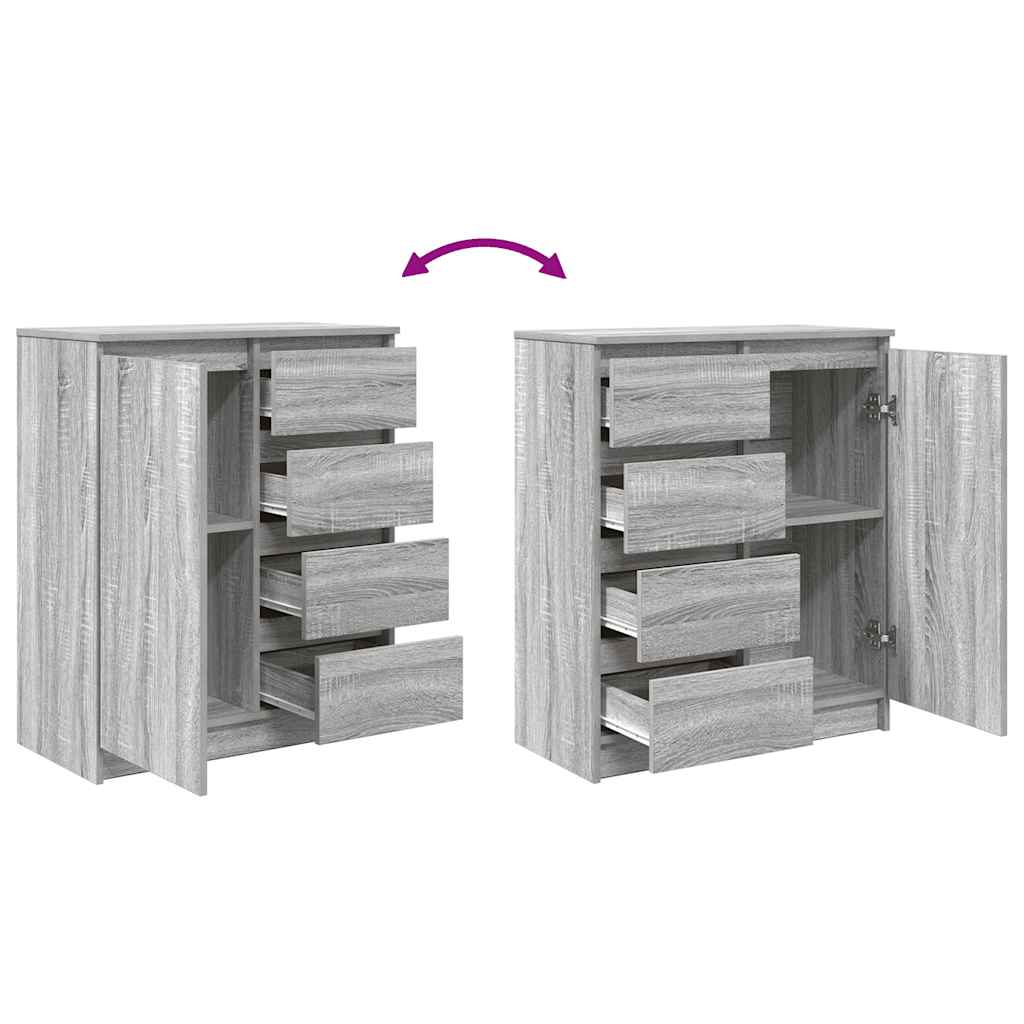 vidaXL Sideboard with Drawers Grey Sonoma 71x35x84 cm Engineered Wood