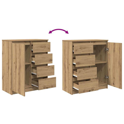 vidaXL Sideboard with Drawers Artisan Oak 71x35x84 cm Engineered Wood