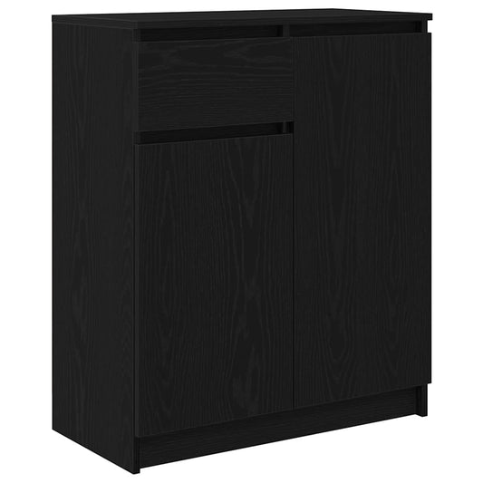 vidaXL Sideboard with Drawer Black Oak 71x35x84 cm Engineered Wood