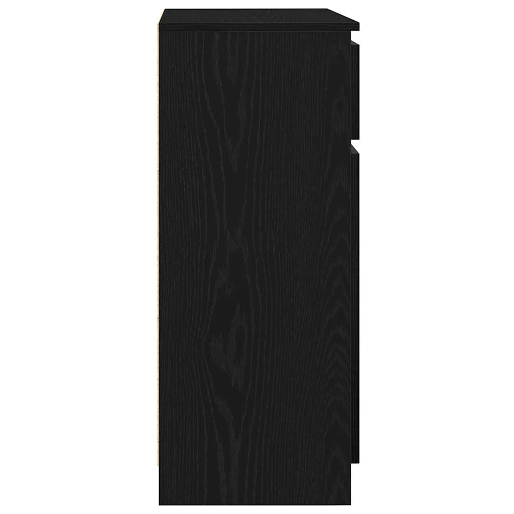 vidaXL Sideboard with Drawer Black Oak 71x35x84 cm Engineered Wood