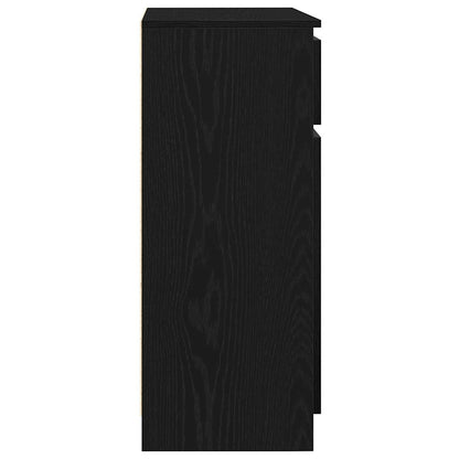 vidaXL Sideboard with Drawer Black Oak 71x35x84 cm Engineered Wood