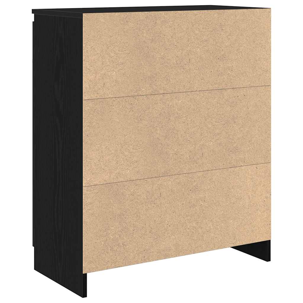 vidaXL Sideboard with Drawer Black Oak 71x35x84 cm Engineered Wood
