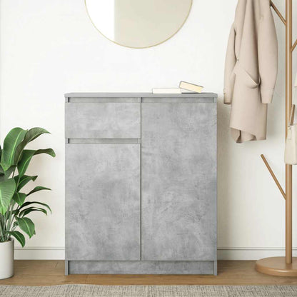 vidaXL Sideboard with Drawer Concrete Grey 71x35x84 cm Engineered Wood