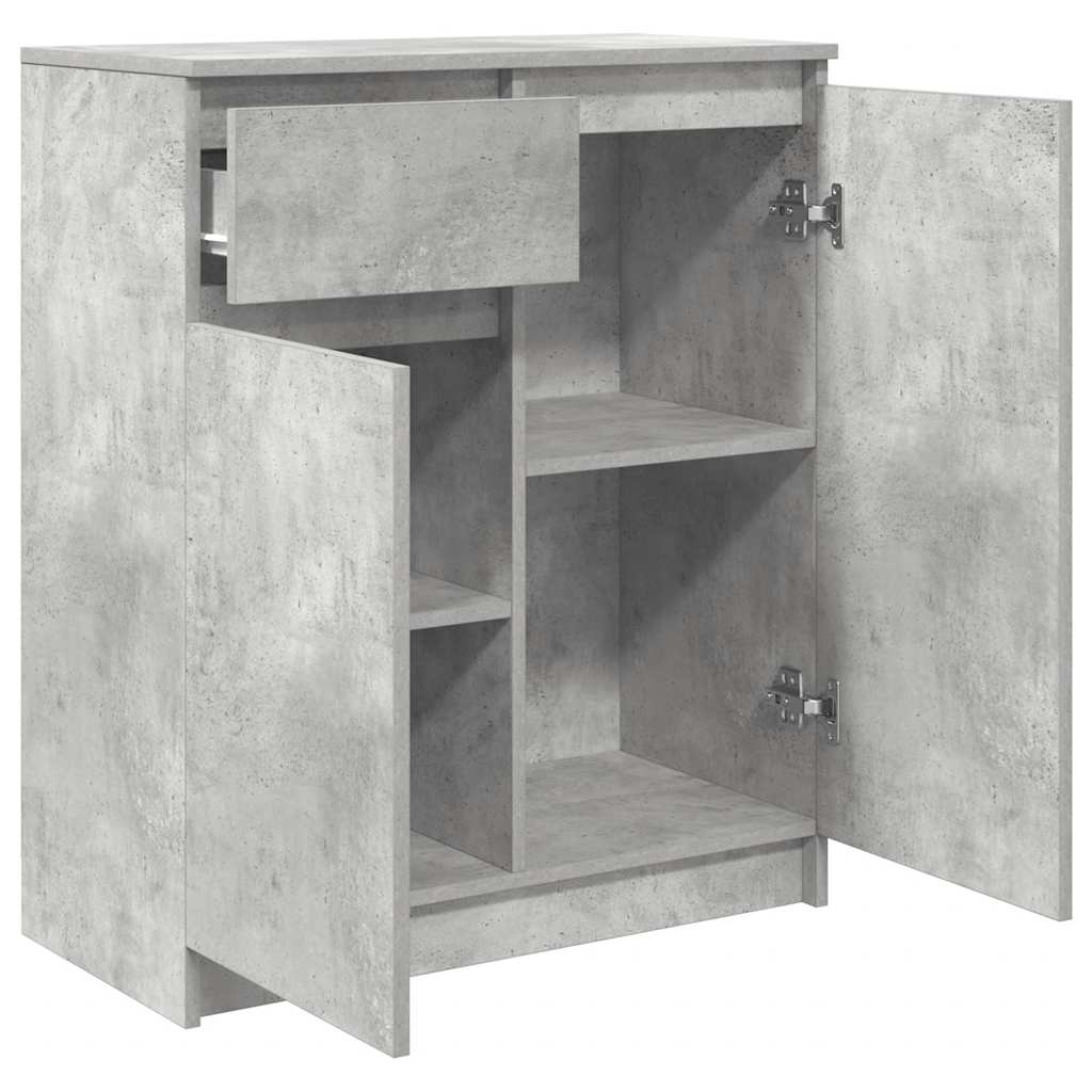vidaXL Sideboard with Drawer Concrete Grey 71x35x84 cm Engineered Wood