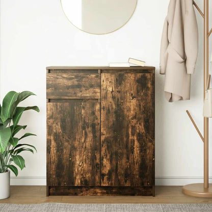 vidaXL Sideboard with Drawer Smoked Oak 71x35x84 cm Engineered Wood