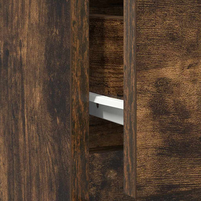 vidaXL Sideboard with Drawer Smoked Oak 71x35x84 cm Engineered Wood
