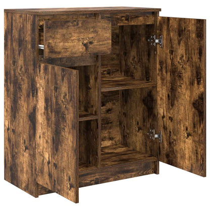 vidaXL Sideboard with Drawer Smoked Oak 71x35x84 cm Engineered Wood