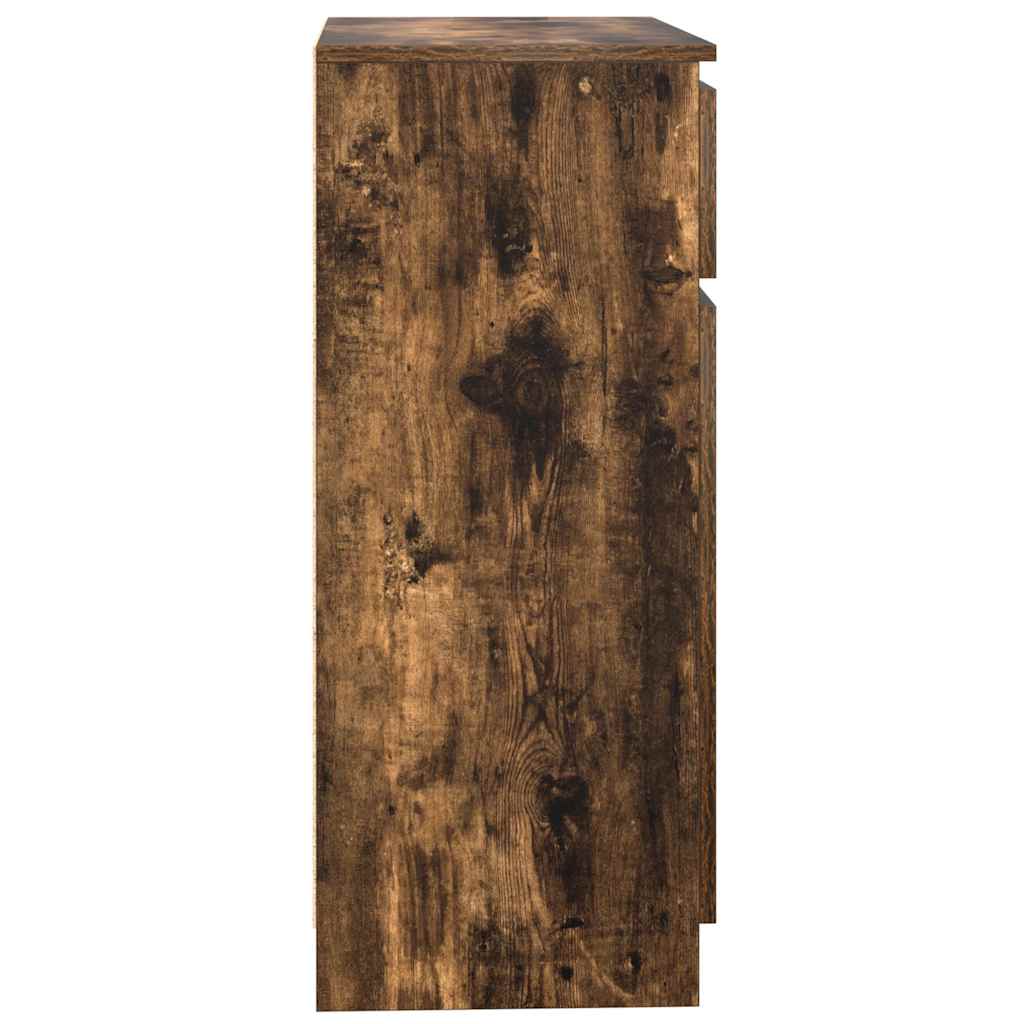 vidaXL Sideboard with Drawer Smoked Oak 71x35x84 cm Engineered Wood