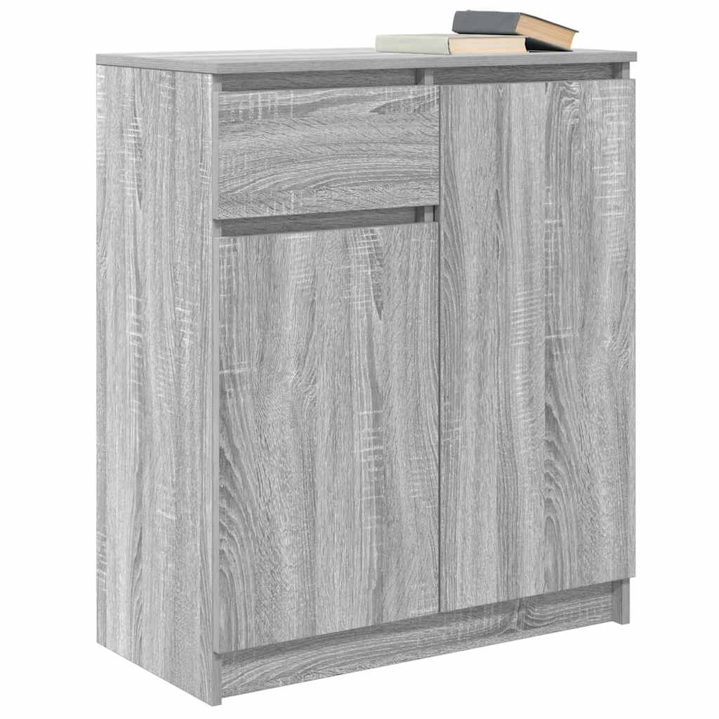 vidaXL Sideboard with Drawer Grey Sonoma 71x35x84 cm Engineered Wood