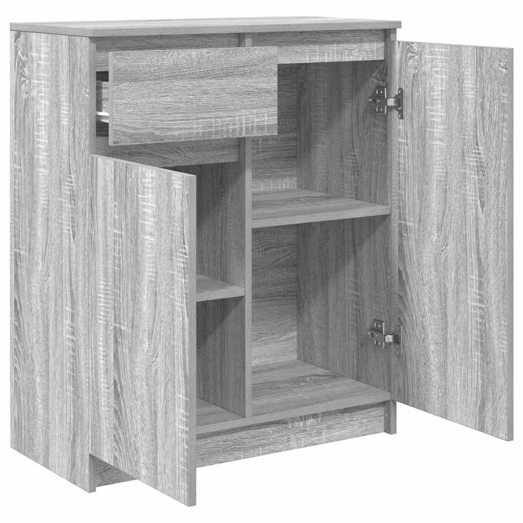 vidaXL Sideboard with Drawer Grey Sonoma 71x35x84 cm Engineered Wood