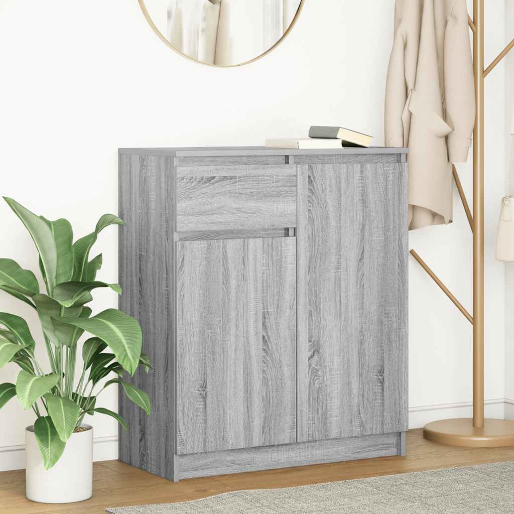 vidaXL Sideboard with Drawer Grey Sonoma 71x35x84 cm Engineered Wood