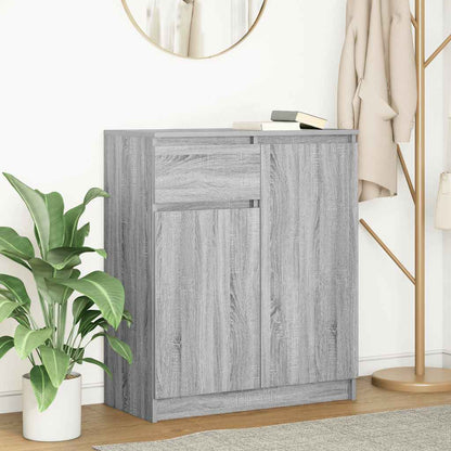 vidaXL Sideboard with Drawer Grey Sonoma 71x35x84 cm Engineered Wood