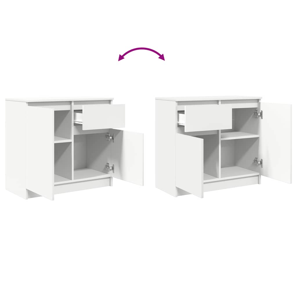 vidaXL Sideboard with Drawer White 71x35x65 cm Engineered Wood