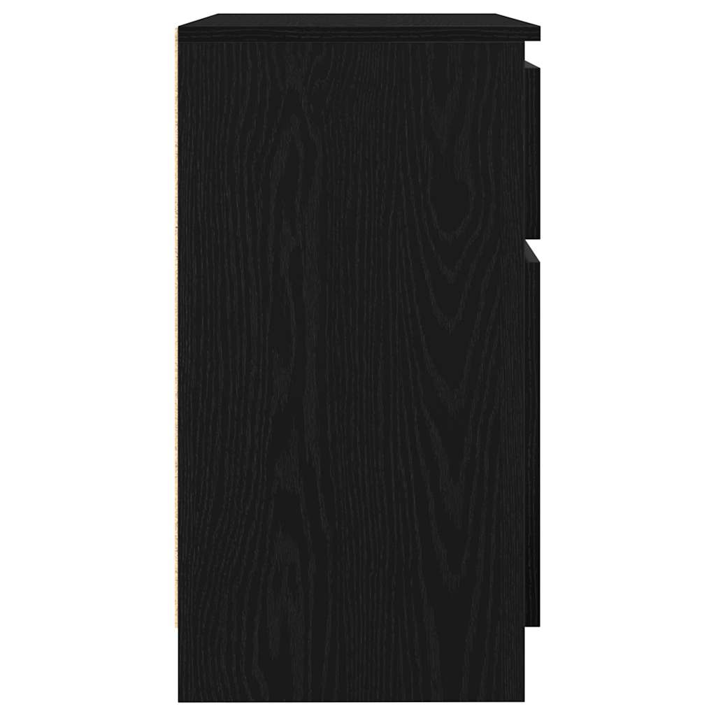 vidaXL Sideboard with Drawer Black Oak 71x35x65 cm Engineered Wood