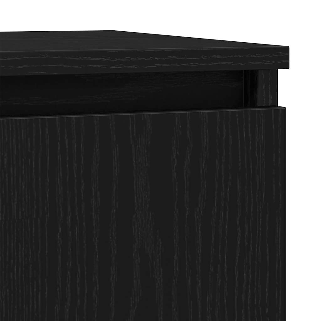 vidaXL Sideboard with Drawer Black Oak 71x35x65 cm Engineered Wood