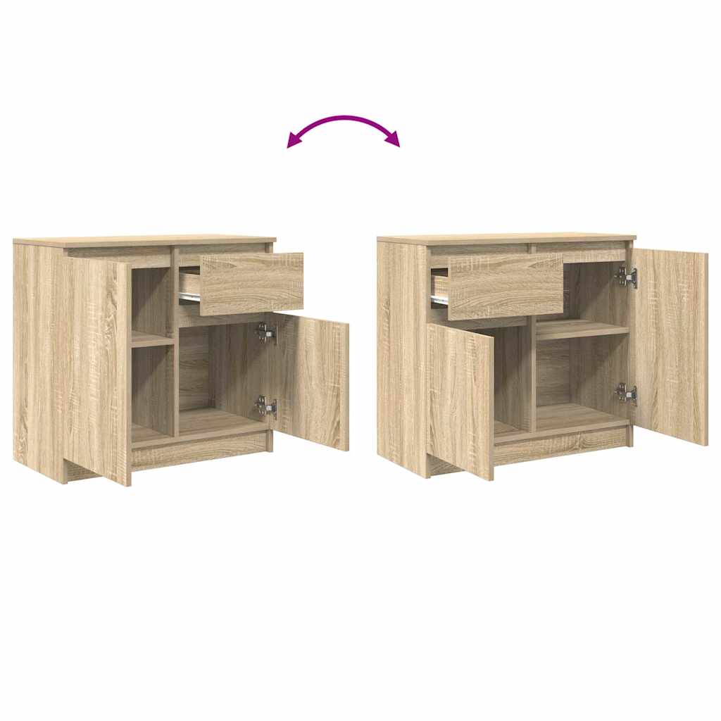 vidaXL Sideboard with Drawer Sonoma Oak 71x35x65 cm Engineered Wood