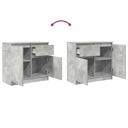 vidaXL Sideboard with Drawer Concrete Grey 71x35x65 cm Engineered Wood