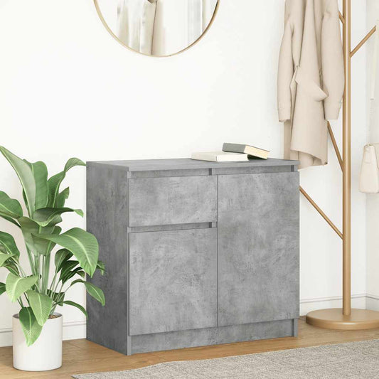 vidaXL Sideboard with Drawer Concrete Grey 71x35x65 cm Engineered Wood