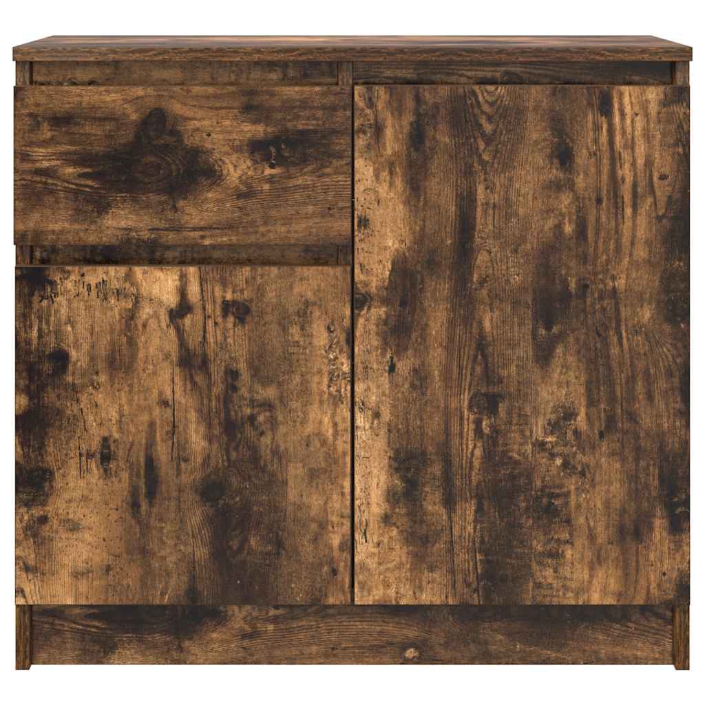 vidaXL Sideboard with Drawer Smoked Oak 71x35x65 cm Engineered Wood