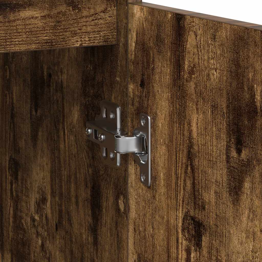 vidaXL Sideboard with Drawer Smoked Oak 71x35x65 cm Engineered Wood