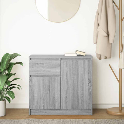 vidaXL Sideboard with Drawer Grey Sonoma 71x35x65 cm Engineered Wood