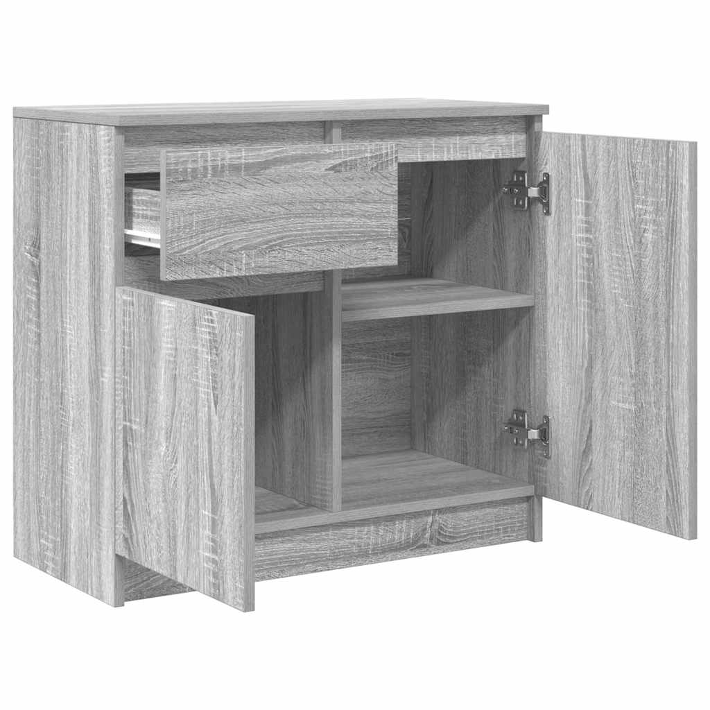 vidaXL Sideboard with Drawer Grey Sonoma 71x35x65 cm Engineered Wood
