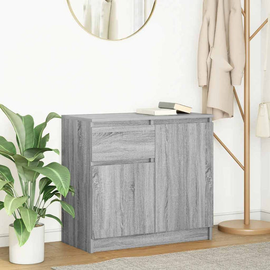 vidaXL Sideboard with Drawer Grey Sonoma 71x35x65 cm Engineered Wood