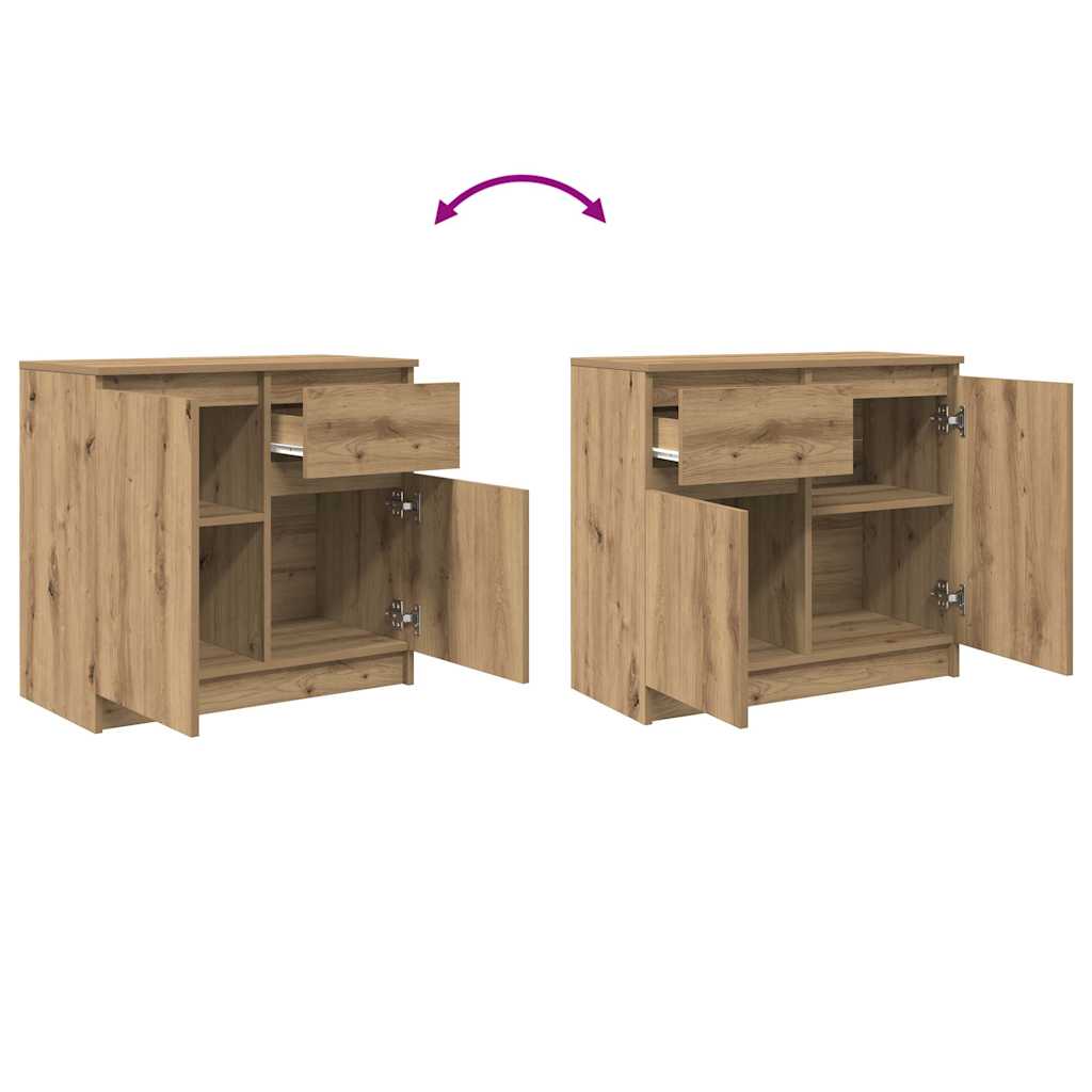 vidaXL Sideboard with Drawer Artisan Oak 71x35x65 cm Engineered Wood