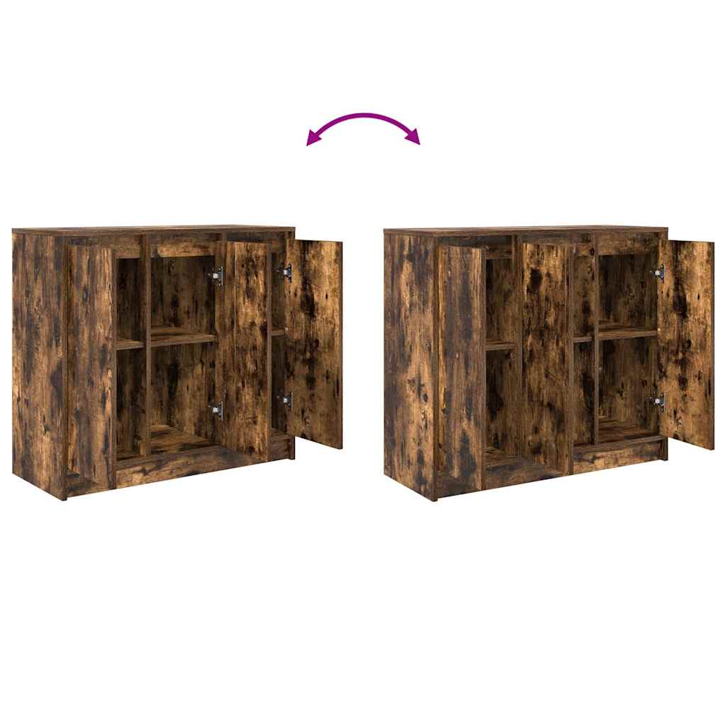 vidaXL Sideboard Smoked Oak 85x34x76 cm Engineered Wood