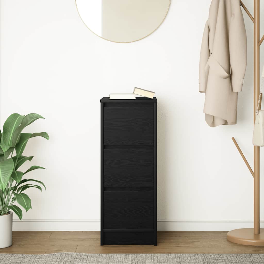vidaXL Sideboard Black Oak 29.5x34x76 cm Engineered Wood