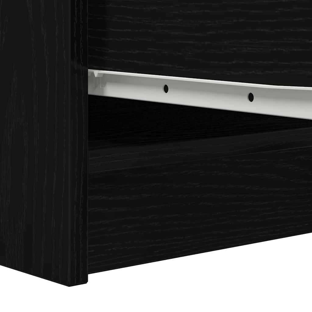 vidaXL Sideboard Black Oak 29.5x34x76 cm Engineered Wood