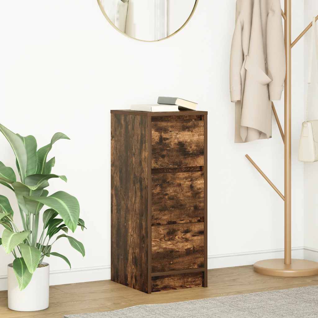 vidaXL Sideboard Smoked Oak 29.5x34x76 cm Engineered Wood