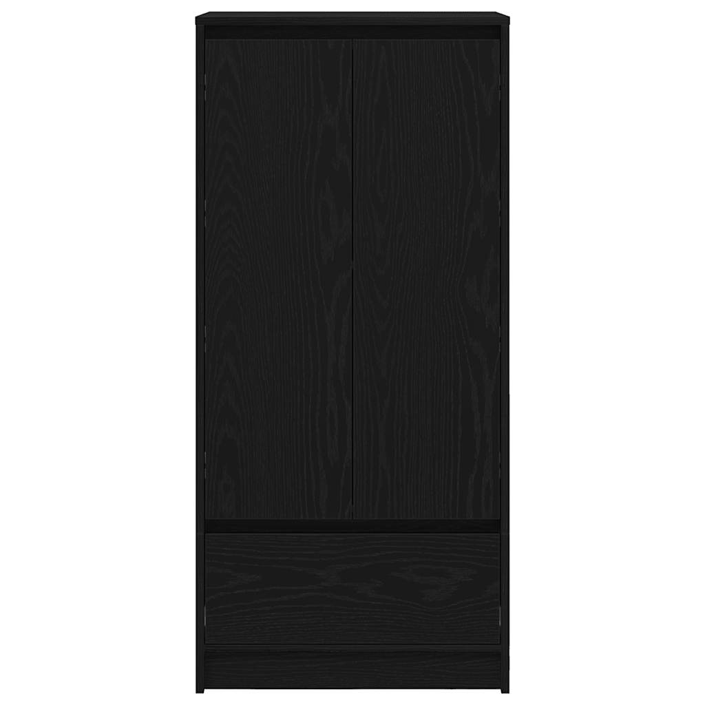 vidaXL Cabinet with Drawer Black Oak 55.5x34x119.5 cm Engineered Wood