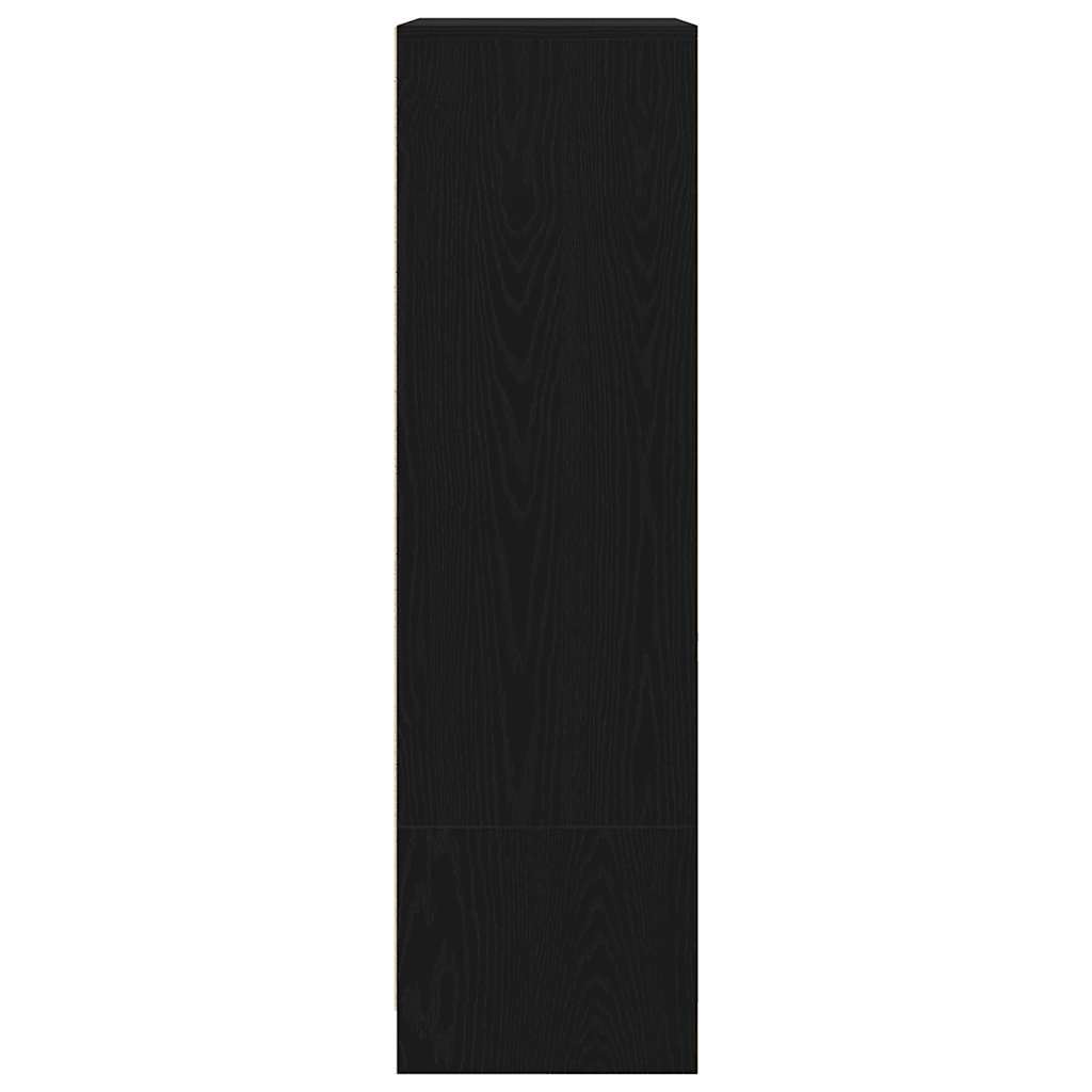 vidaXL Cabinet with Drawer Black Oak 55.5x34x119.5 cm Engineered Wood