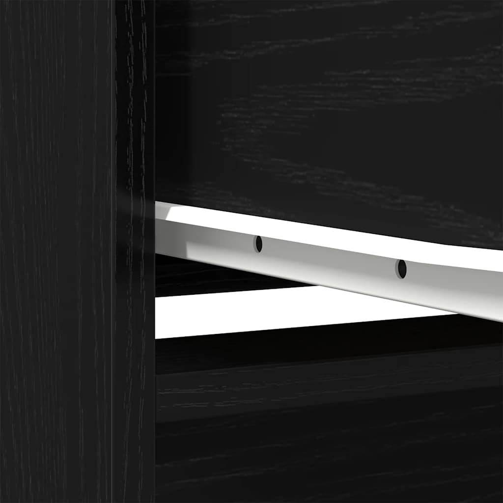 vidaXL Cabinet with Drawer Black Oak 55.5x34x119.5 cm Engineered Wood