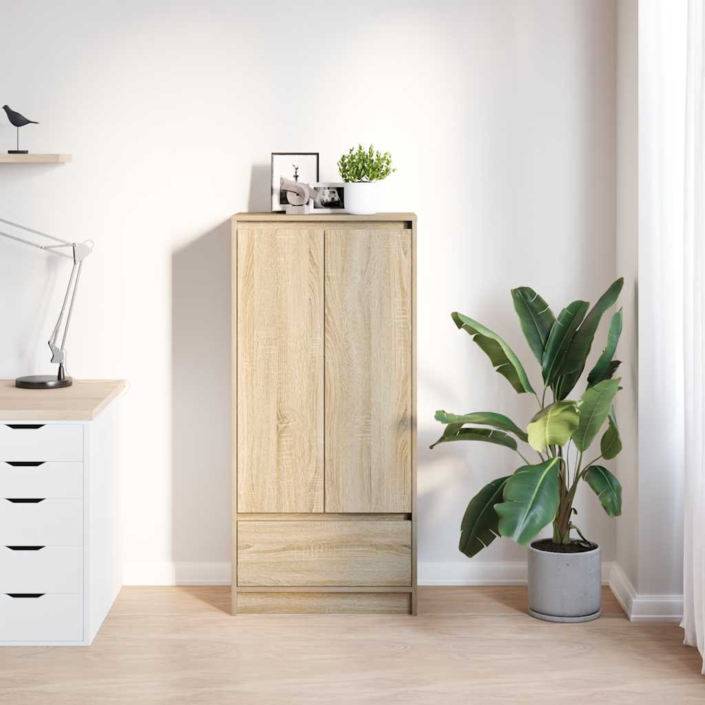 vidaXL Cabinet with Drawer Sonoma Oak 55.5x34x119.5 cm Engineered Wood
