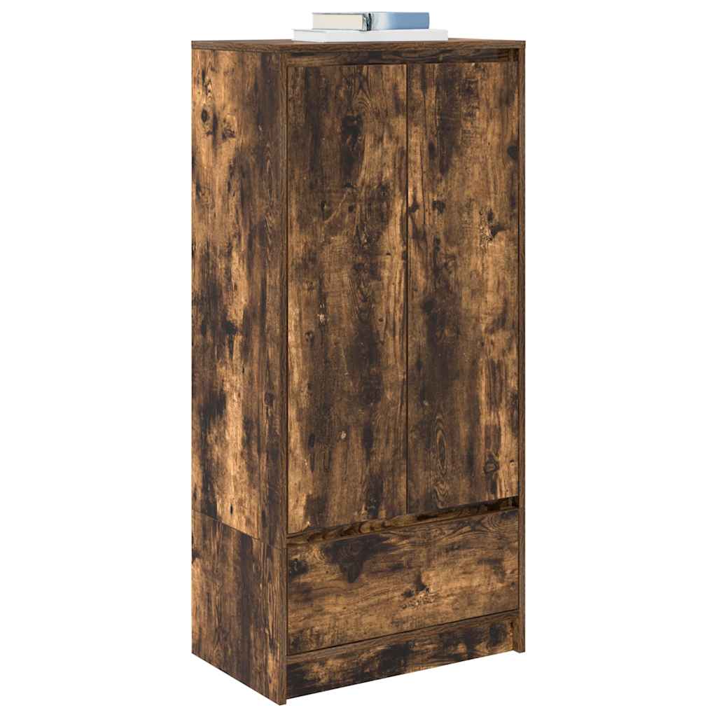 vidaXL Cabinet with Drawer Smoked Oak 55.5x34x119.5 cm Engineered Wood