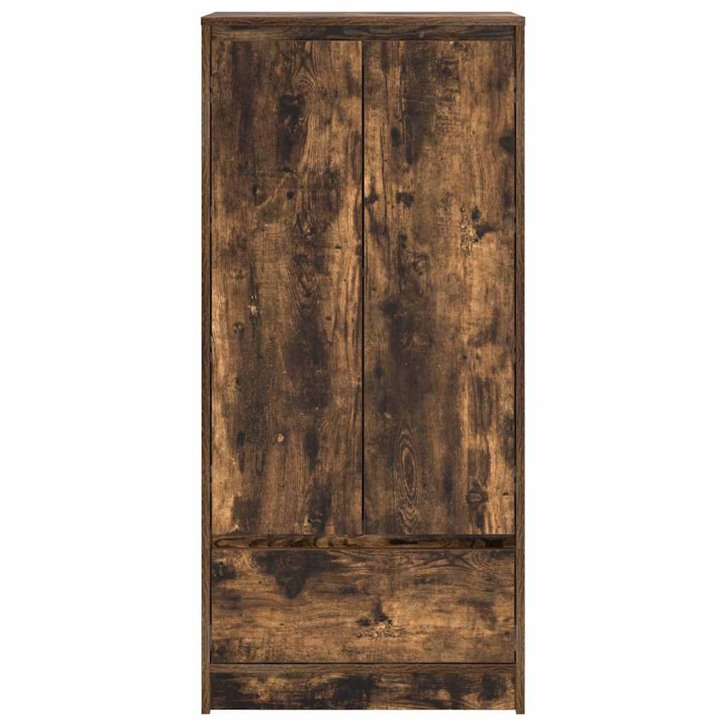 vidaXL Cabinet with Drawer Smoked Oak 55.5x34x119.5 cm Engineered Wood