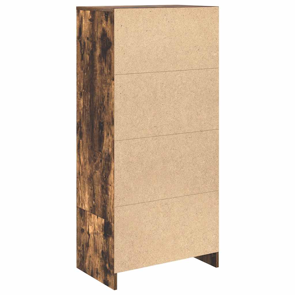 vidaXL Cabinet with Drawer Smoked Oak 55.5x34x119.5 cm Engineered Wood